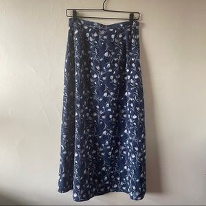 90s Vintage Tulip Print Maxi Skirt